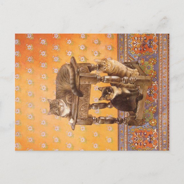 POSTAL CAT Y PINTURA DE KITTEN (Anverso)