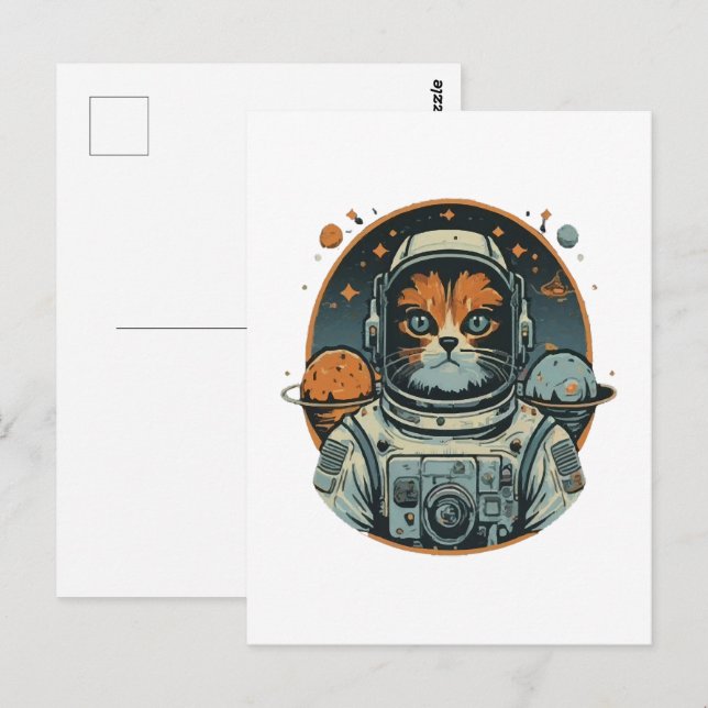 Postal Cata-astronauta en Asteroides (Anverso / Reverso)