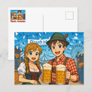 Postal Cata de cerveza durante el Oktoberfest en Múnich,