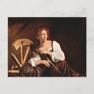 Postal Catalina de Alejandría por Caravaggio
