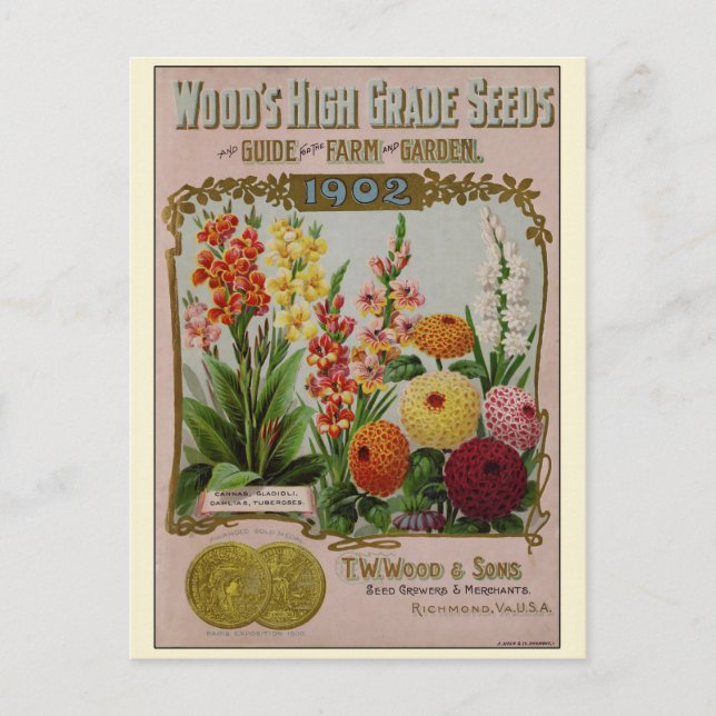 Postal Catálogo de semillas de flores de jardinería de ép (Anverso)