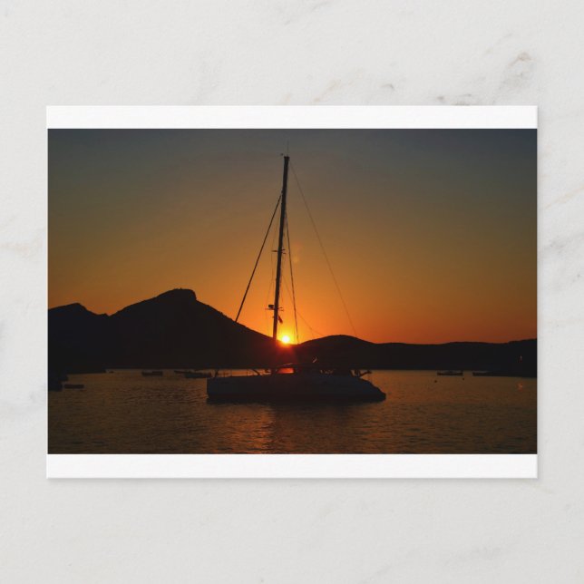 Postal Catamarán al atardecer Ibiza.JPG (Anverso)