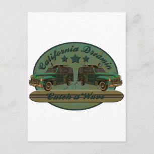 Postal Catar una onda de surf de Sueño California