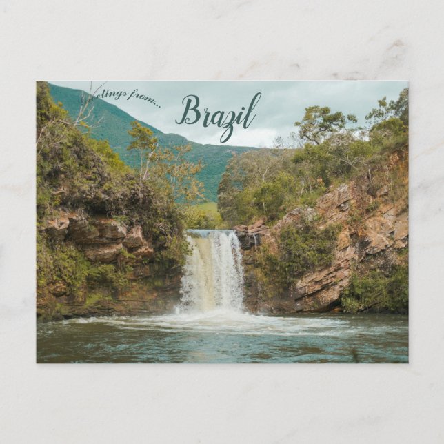 Postal Catarata Caldeirão en Brasil (Anverso)
