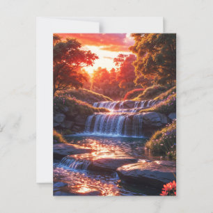 Postal Catarata de agua serena en el Poster vertical al a