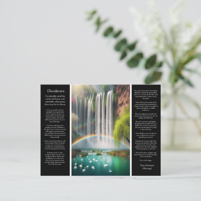 Postal Catarata de Desiderata: Arcoiris sobre amor que ca (Anverso de pie)