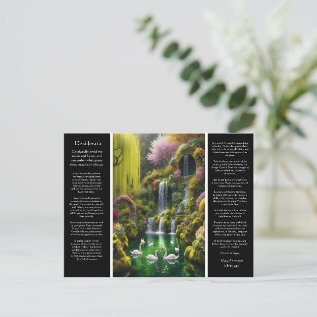 Postal Catarata de Desiderata: Arcos florales, besos clar (Anverso de pie)