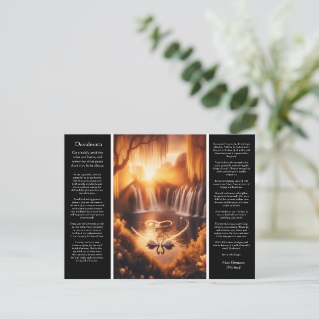 Postal Catarata de Desiderata: Cae el romance dorado (Anverso de pie)