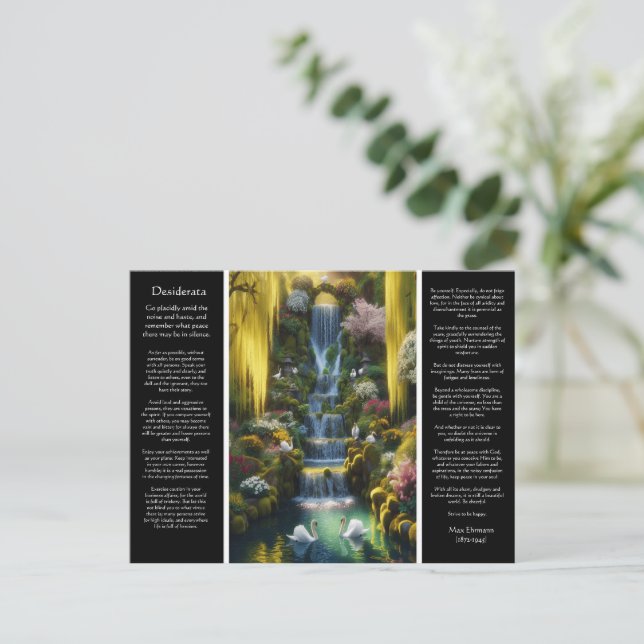 Postal Catarata de Desiderata: Cisnes sombreados, floros  (Anverso de pie)