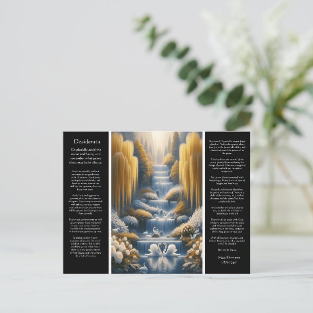 Postal Catarata de Desiderata: Corazón de cisne, gracia d (Anverso de pie)