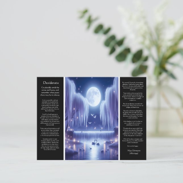 Postal Catarata de Desiderata: Luminoso corazón salvaje (Anverso de pie)