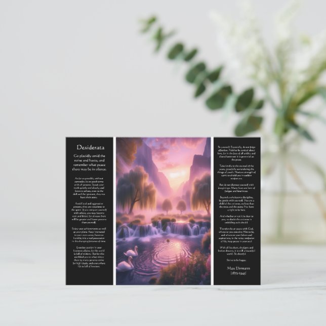 Postal Catarata de Desiderata: Santuario romántico de cis (Anverso de pie)