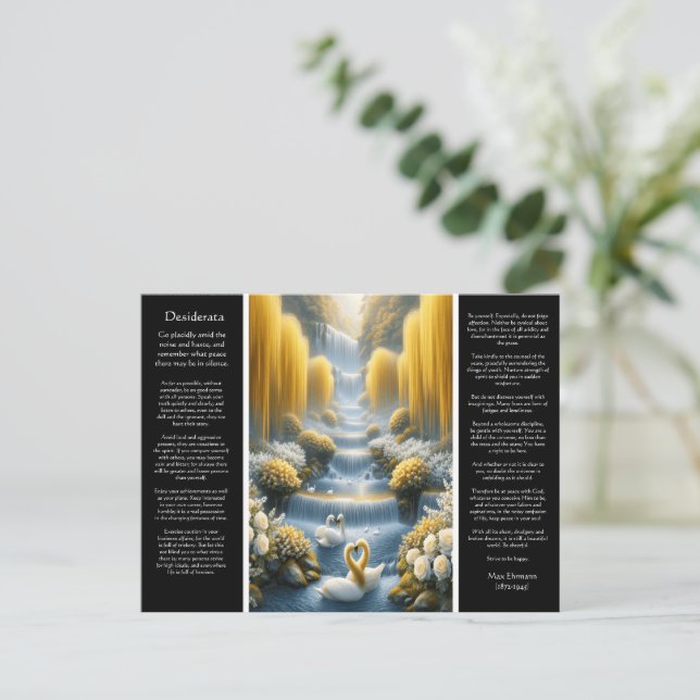 Postal Catarata de Desiderata: Unión de Abrazo y Sentido (Anverso de pie)