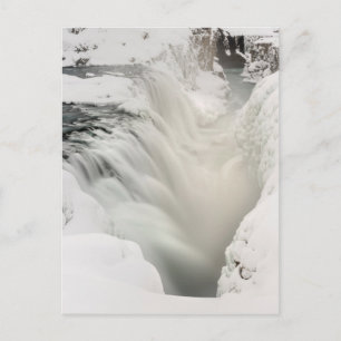 Postal Catarata de Godafoss, invierno, Islandia