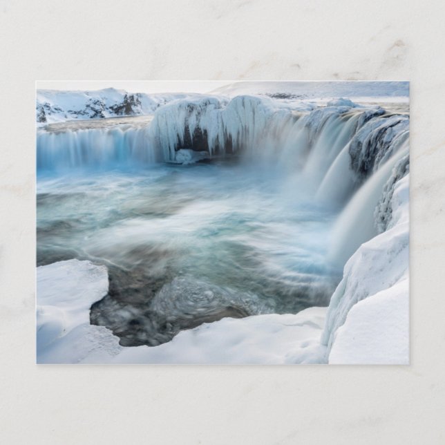 Postal Catarata de Godafoss, invierno, Islandia 2 (Anverso)