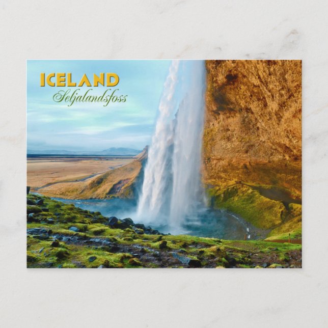Postal Catarata de Seljalandsfoss en Islandia (Anverso)