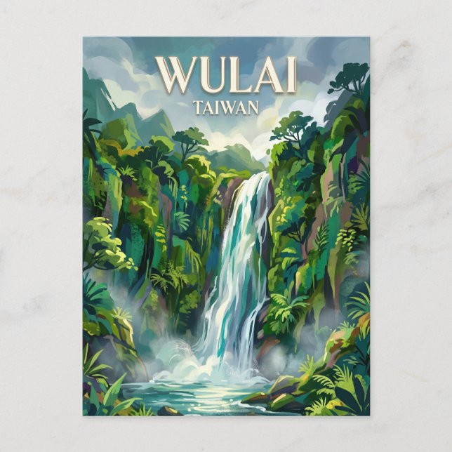 Postal Catarata de Wulai Taiwán (Anverso)