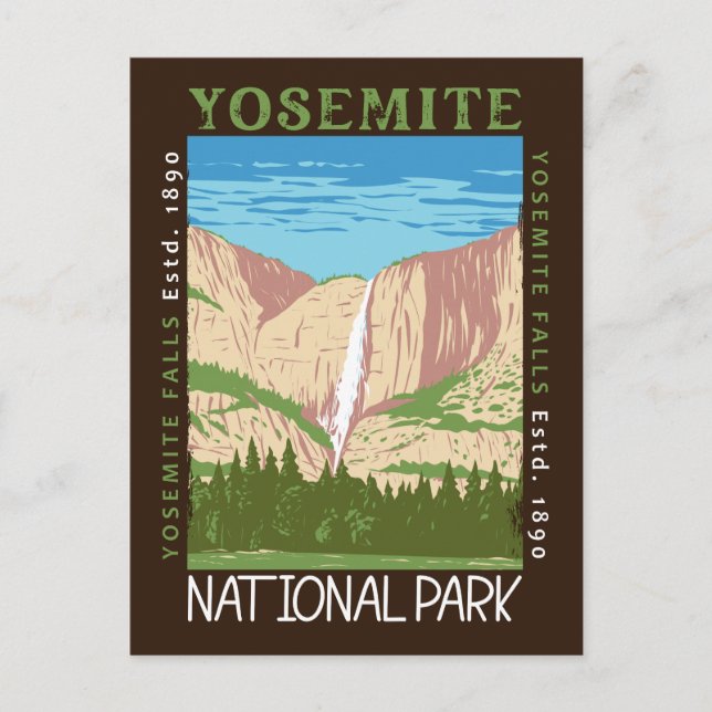 Postal Catarata en el Parque Nacional Yosemite (Anverso)
