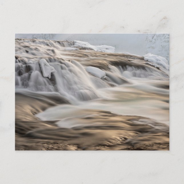 Postal Catarata Godafoss, invierno, Islandia (Anverso)