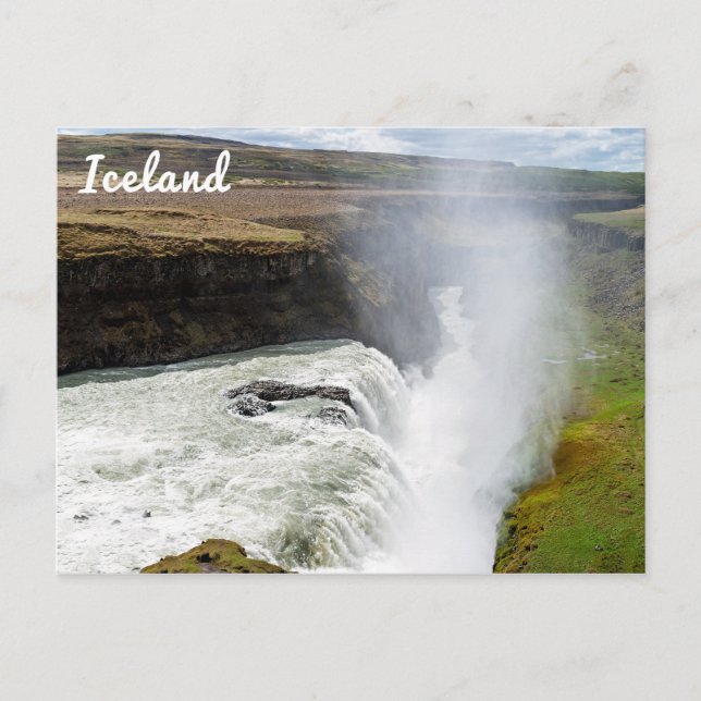 Postal Catarata Gullfoss - Sudoeste de Islandia (Anverso)