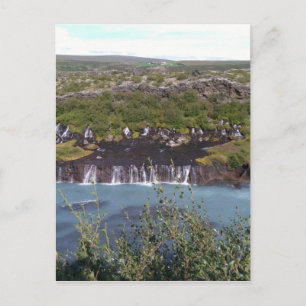 Postal catarata Hraunfossar en Islandia