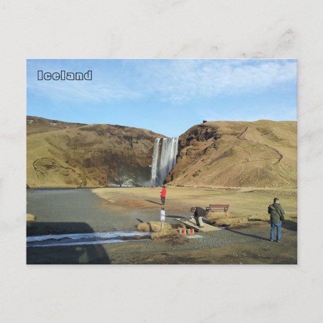 Postal Catarata Skógafoss, Islandia (Anverso)