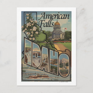 Postal Cataratas americanas, Idaho - Escenas de letras gr