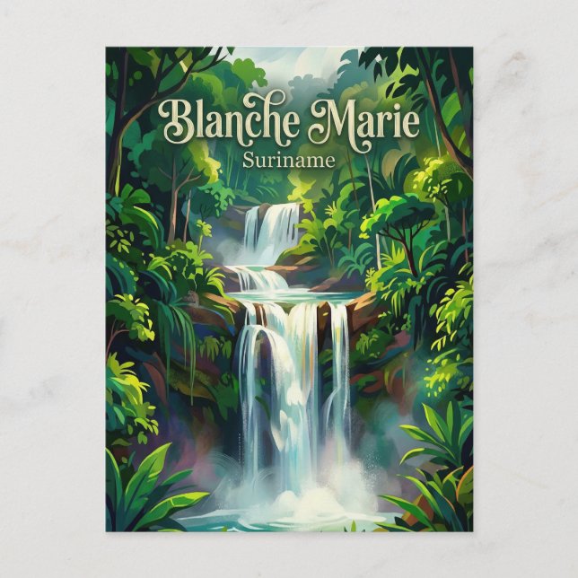 Postal Cataratas Blanche Marie Surinam (Anverso)