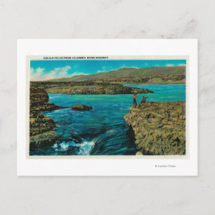Postal Cataratas de Celilo en el río Columbia