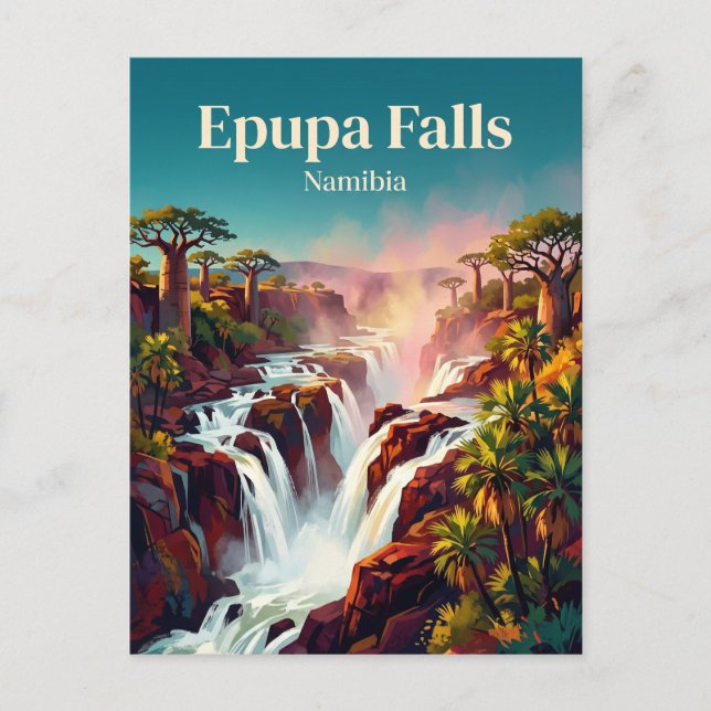 Postal Cataratas de Epupa Namibia (Anverso)