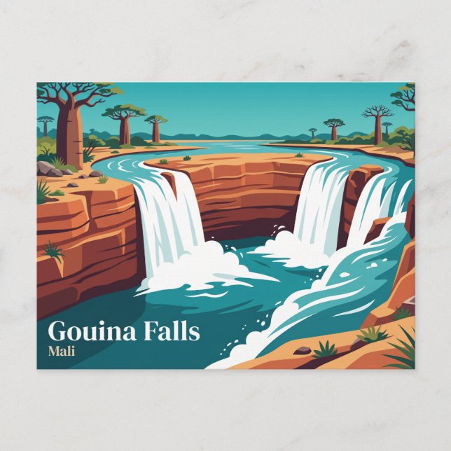 Postal Cataratas de Gouina Malí (Anverso)