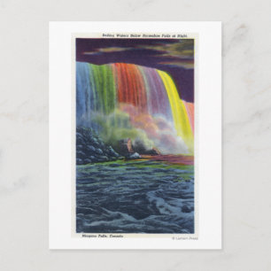 Postal Cataratas de herradura iluminadas de noche