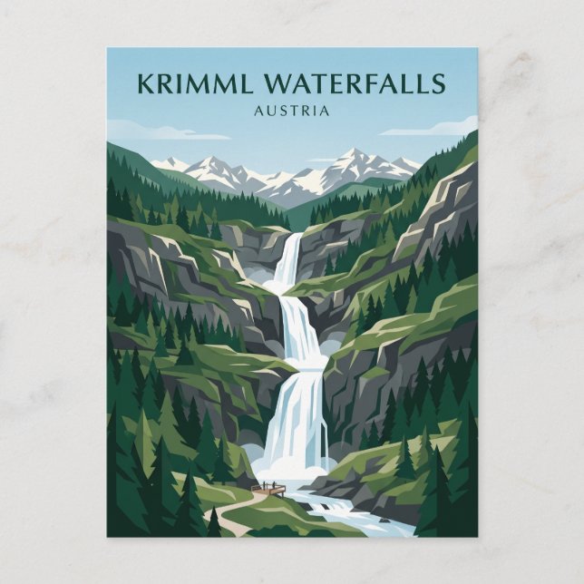Postal Cataratas de Krimml Austria (Anverso)