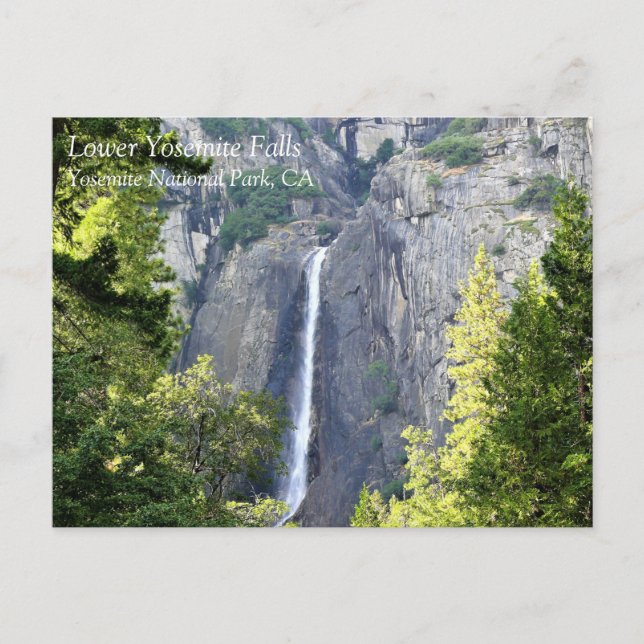 Postal Cataratas de la Baja Yosemite, Parque Nacional Yos (Anverso)