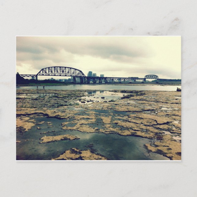 Postal Cataratas de las Camas Fósiles de Ohio al atardece (Anverso)