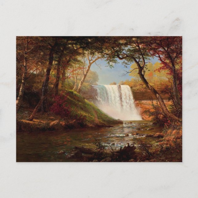 Postal Cataratas de Minnehaha, pintura de Albert Bierstad (Anverso)