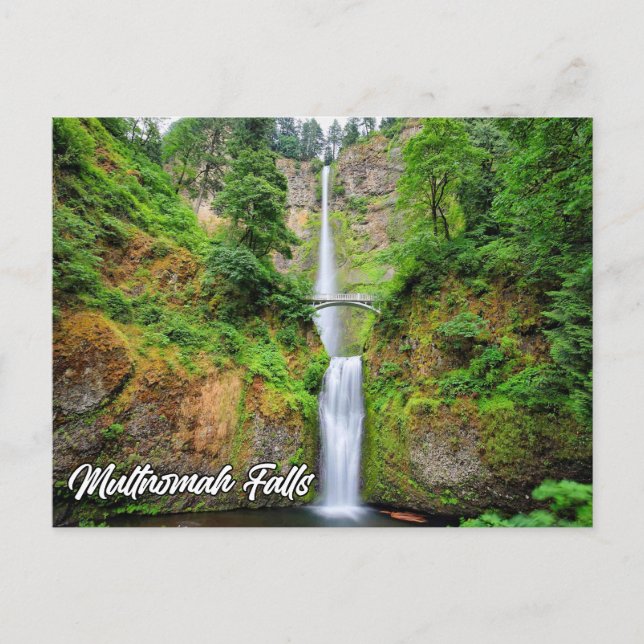 Postal Cataratas de Multnomah, desfiladero del río Columb (Anverso)