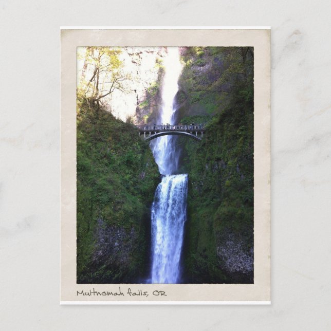 Postal Cataratas de Multnomah, Oregón (Anverso)