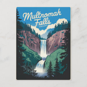 Postal Cataratas de Multnomah vintage