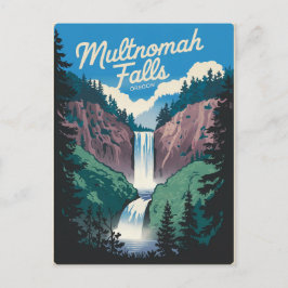 Postal Cataratas de Multnomah vintage