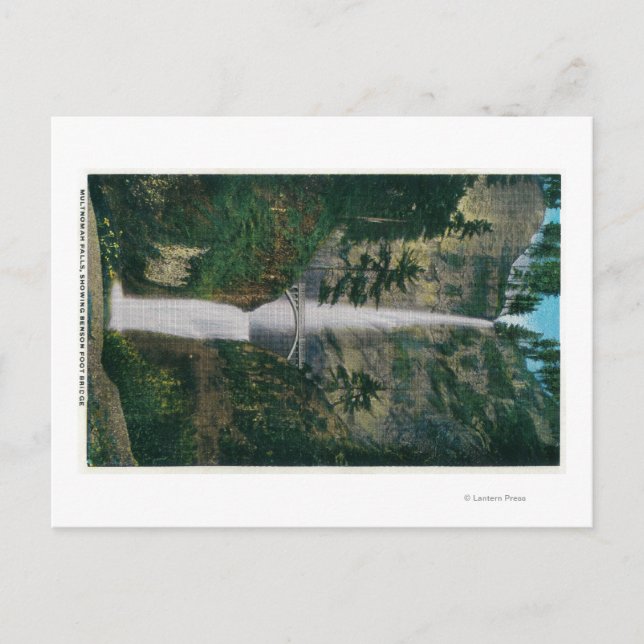 Postal Cataratas de Multnomah y puente de pies Benson 2 (Anverso)