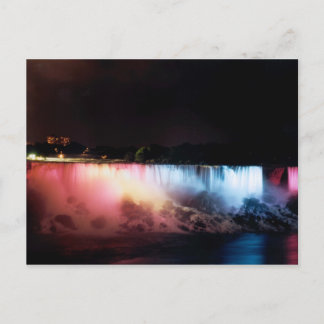 Postal cataratas de niagara por la noche