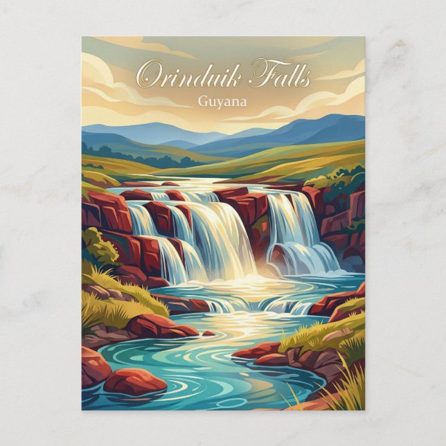 Postal Cataratas de Orinduik Guyana (Anverso)