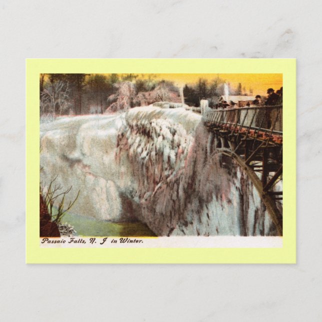 Postal Cataratas de Passaic en invierno, Paterson, NJ Vin (Anverso)