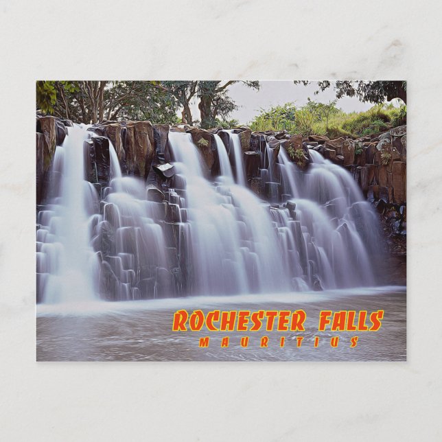 Postal Cataratas de Rochester, Mauricio (Anverso)