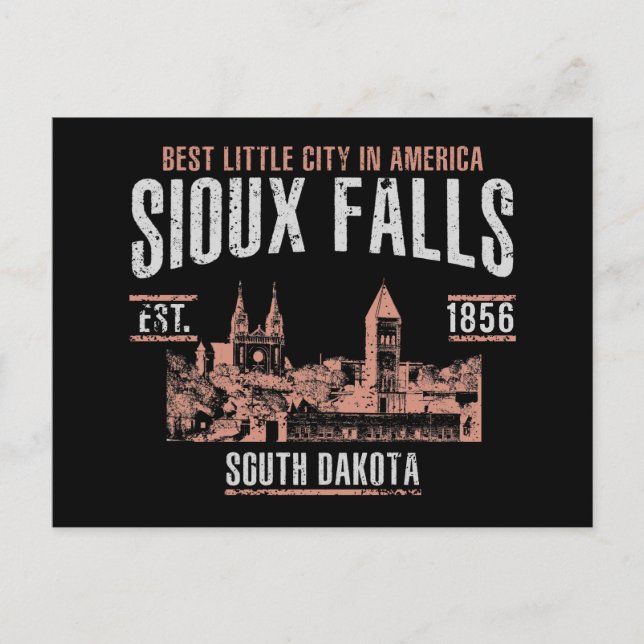 Postal Cataratas de Sioux (Anverso)