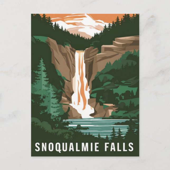 Postal Cataratas de Snoqualmie, WA (Anverso)