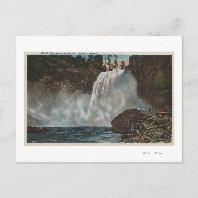 Postal Cataratas de Snoqualmie, WA - Vista de cataratas e (Anverso)