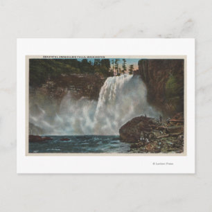 Postal Cataratas de Snoqualmie, WA - Vista de cataratas e