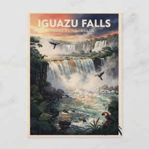 Postal Cataratas del Iguazú Argentina Brasil Vintage